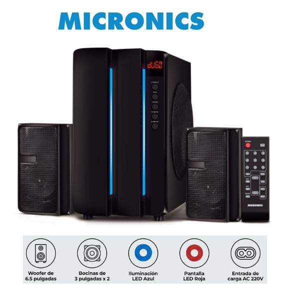 Sistema De Audio INFINITY 6 MIC S7601 LED SD+USB FM