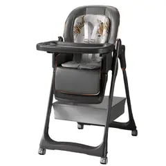 GENERICO - Silla de comer gris multiniveles multifuncional hasta 50 kilos gris con almohada