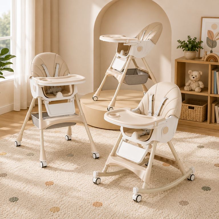 SILLA DE COMER BALANCÍN 3 EN 1 BEIGE