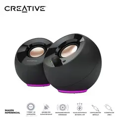 CREATIVE - Parlante Pebble Se Rgb 2.0 4.4w / 8.8w 3.5mm Usb-Power Black