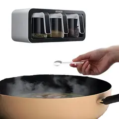 ELMEJORPRECIO - Condimentero De 3 Espacios Organizador De Cocina Ecoco Negro