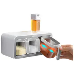 ELMEJORPRECIO - Condimentero De 3 Espacios Organizador De Cocina Ecoco Gris