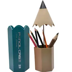 ELMEJORPRECIO - Organizador Para Plumones Lapiceros Modelo Lápiz Verde