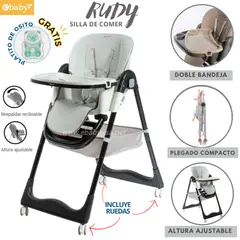 EBABY - Silla de comer Plegable Rudy Blanco
