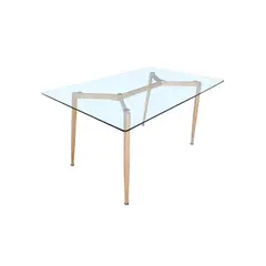 OFIDEAS - Mesa De Comedor 4 Personas Luigi Tablero De Vidrio 120x80 Cm