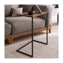 R&R MUEBLES - Mesa Lateral Kiriyama Negro y Marrón