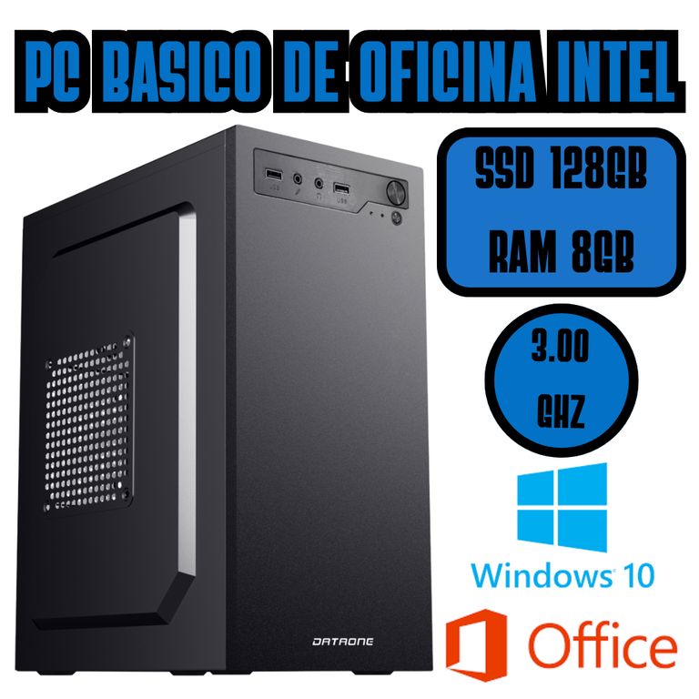 COMPUTADORA BASICA DE OFICINA 3GHZ SSD 128GB RAM 8GB