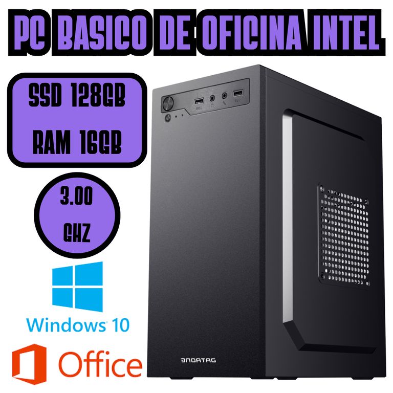 COMPUTADORA BASICA DE OFICINA 3GHZ SSD 128GB RAM 16GB