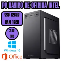 INTEL - COMPUTADORA BASICA DE OFICINA 3GHZ SSD 128GB RAM 16GB