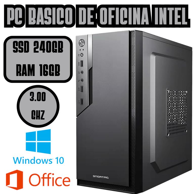 COMPUTADORA BASICA PARA OFICINA 3GHZ SSD 240GB RAM 16GB