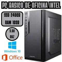 INTEL - COMPUTADORA BASICA PARA OFICINA 3GHZ SSD 240GB RAM 16GB