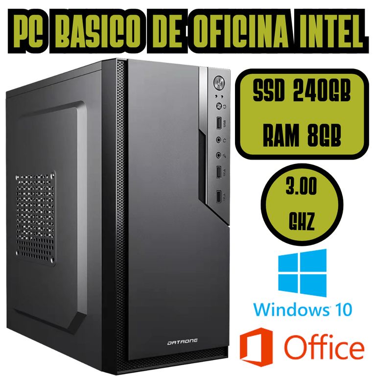 COMPUTADORA BASICA DE OFICINA 3GHZ SSD 240GB RAM 8GB