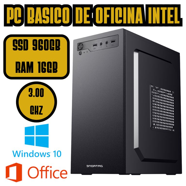 COMPUTADORA BASICA PARA OFICINA 3GHZ SSD 960GB RAM 16GB