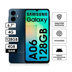 SAMSUNG - Celular Galaxy A06 4GB 128GB 50MP + 2MP Negro