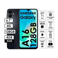 SAMSUNG - Celular Galaxy A16 4GB RAM 128GB Negro