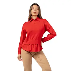 INDEMA - Chompa Camisero 2 en 1 Color Rojo