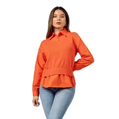 INDEMA - Chompa Camisero 2 en 1 Color Naranja