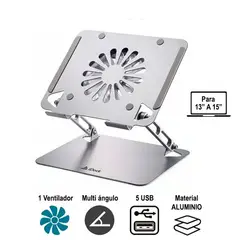 OEM - Soporte de Aluminio con Ventilador para Laptop Tablet