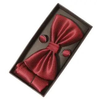 KAST PE - Set Houston Corbata Michi Pañuelo y Gemelos Burgundy