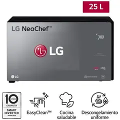LG - Horno Microondas 25 litros con EasyClean Black MS2596DIR