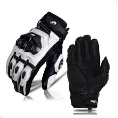 GENERICO - GUANTES PARA MOTO FURYGAN CUERO NATURAL NUDILLO DE FIBRA DE CARBONO