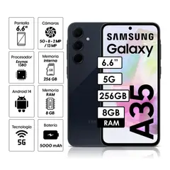 SAMSUNG - Celular Galaxy A35 5G 8GB RAM 256GB Negro