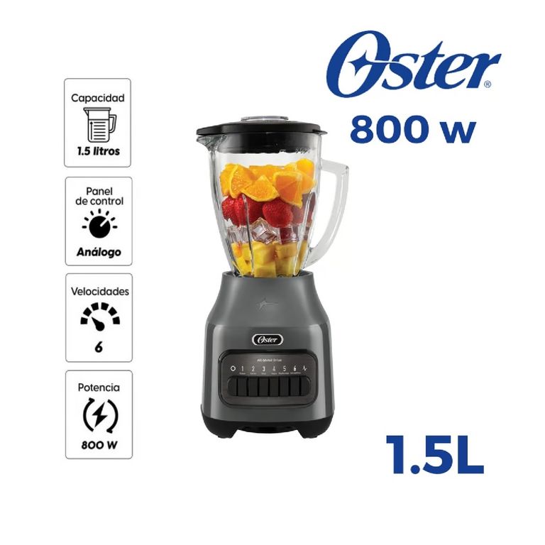 Licuadora Oster® con vaso de vidrio 6 velocidades y pulso BLSTPEG-GPB