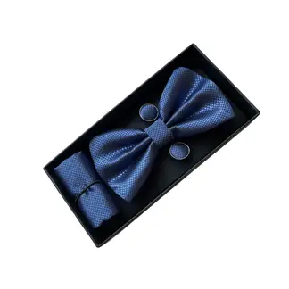 KAST PE - Set Houston Corbata Michi Pañuelo y Gemelos Azul Acero