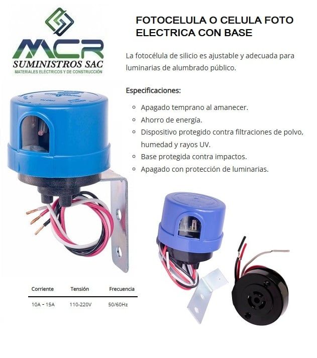 FOTOCELULA CELULA FOTO ELECTRICA O CONTROLADOR FOTOELECTRICO