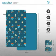 TOWELTEC - TOALLA DE MICROFIBRA MEDIUM DISEÑO ROBOT 80X130CM