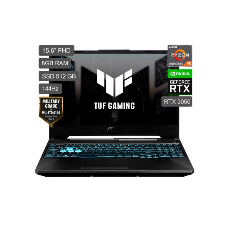 TUF A15 FA506N 15.6'' FHD 144Hz, AMD Ryzen 5 7535HS, 8GB, 512GB SSD, RTX 3050, Windows 11