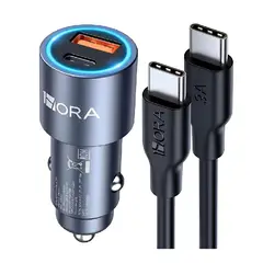 OEM - Cargador Auto USB Tipo C Rápido PD 20W QC 18W 12V-24V Dual