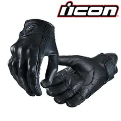 ICON - GUANTE TACTIL DE CUERO NEGRO TALLA L