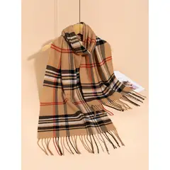 KAST PE - Bufanda Cozy Chalina a Cuadros Unisex Chocolate