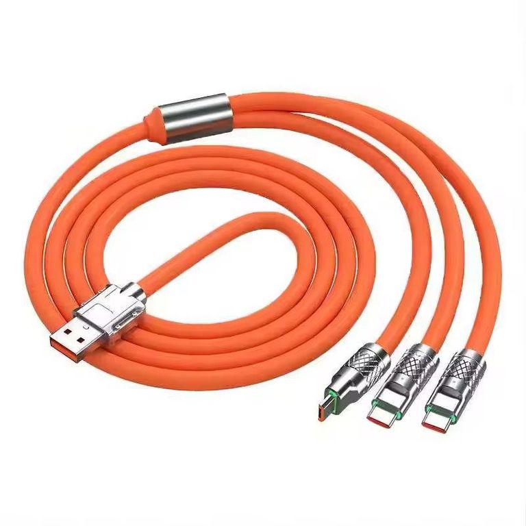 CABLE 3 EN 1 CARGA RAPIDA 120W RECUBRIMIENTO MEGA REFORZADO 1.2 METRO