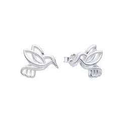 ESPIRAL ROJO - Aretes Colibrí - Plata