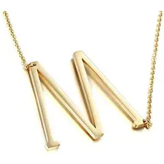 GENERICO - Collar con inicial en acero inoxidable M