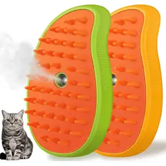 GENERICO - 02 Cepillos Peine a Vapor 3 en 1 de Gatos Recargable + cable