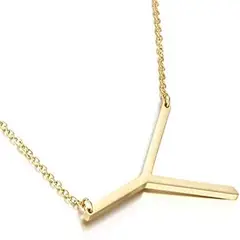 GENERICO - Collar con inicial en acero inoxidable Y