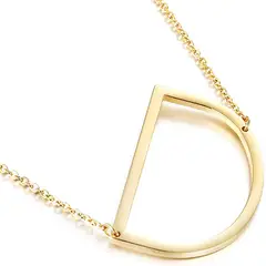 GENERICO - Collar con inicial en acero inoxidable D