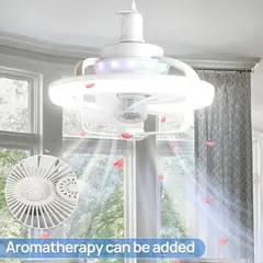 SEISA - Ventilador con Foco de Techo Giratorio 360° Rgb Led Control 50 W