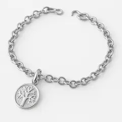 GENERICO - Pulsera chuncky plata árbol de la vida Mujer