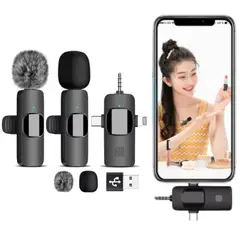 GENERICO - Micrófono Inalámbrico Solapero 4 En 1 compatible con Iphone Tipo C