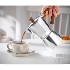 GENERICO - Cafetera italiana vintage plateado 6 tz