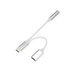 SEISA - Cable adaptador USB tipo C conector auxiliar de 35mm divisor de Audio