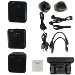 GENERICO - Micrófonos Inalámbricos Solapa Recargables Dual 4 En 1 Sx63