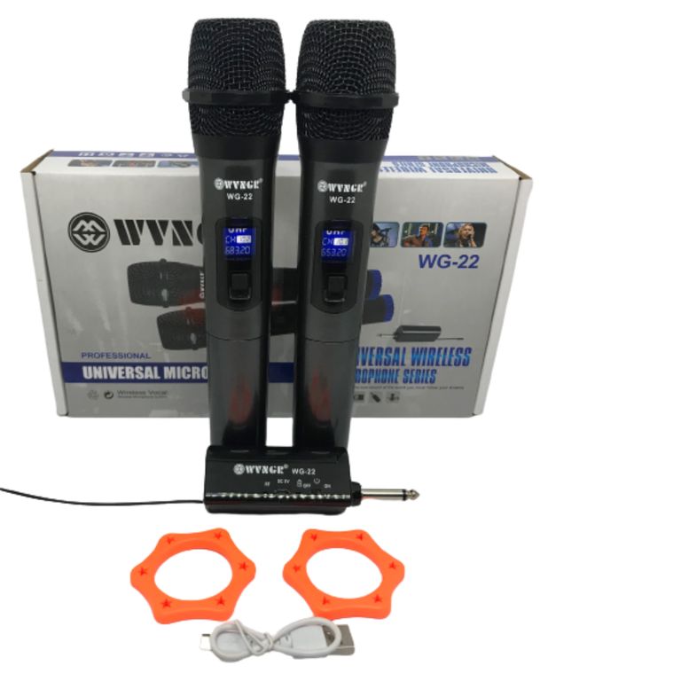Micrófonos karaoke Inalámbricos Doble Wvngr pantalla Wg-22