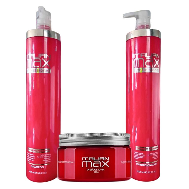 ITALIAN MAX - Pack Post Química Shampoo 1L + Acondicionador 1L + Mask
