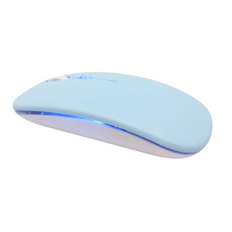 Mouse Inalámbrico Recargable Dual Bluetooth y USB 24G RGB AZUL