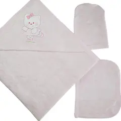 GENERICO - Toalla Bebé Felpa Suave - 3 pzas ROSADO